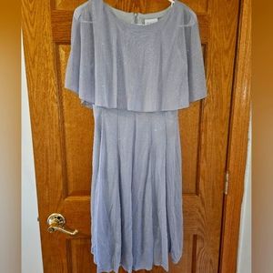 J Taylor Short Sleeve Cape Fit & Flare Dress